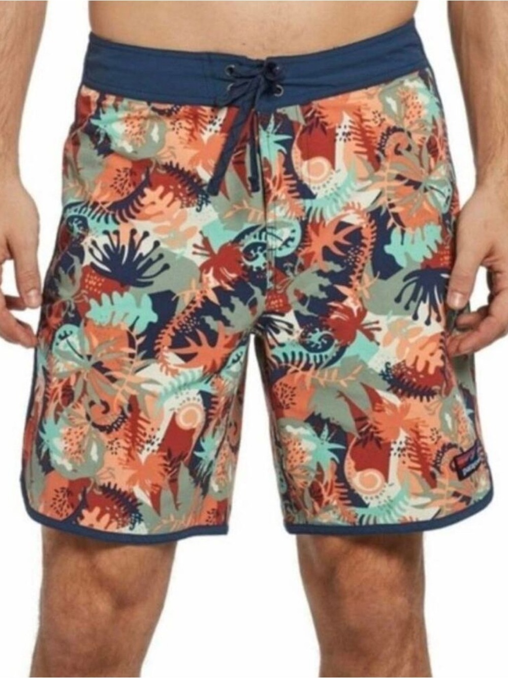 Patagonia Wavefarer Board Shorts Wild Waratah Celadon Men 36 Surf Swim